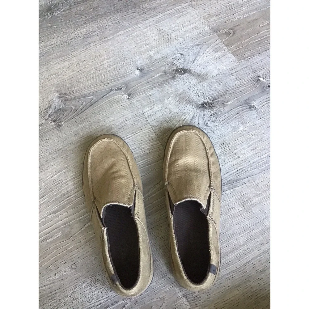 Teva Mens Size 9.5 Canvas Clifton Slip On Loafers Comfort Shoes Beige 1003432